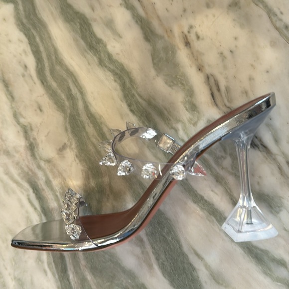 Amina Muaddi PVC and crystal strap mules - Picture 2 of 5